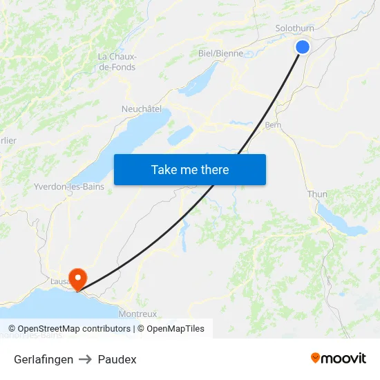 Gerlafingen to Paudex map