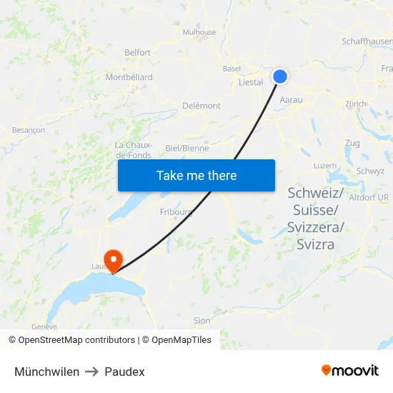Münchwilen to Paudex map