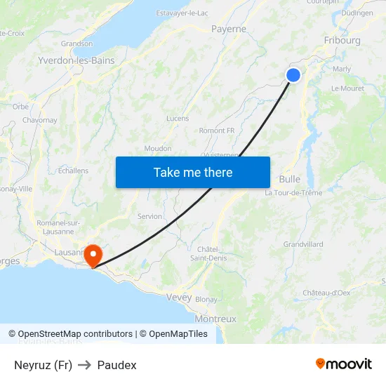 Neyruz (Fr) to Paudex map