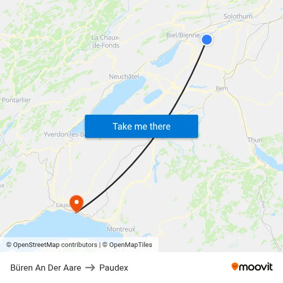 Büren An Der Aare to Paudex map