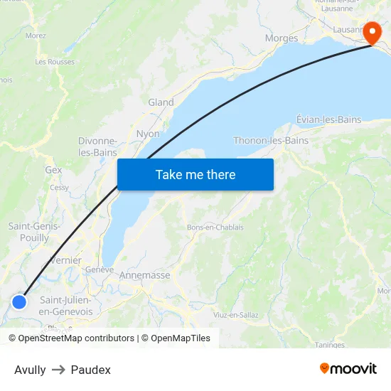 Avully to Paudex map