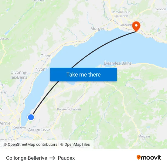 Collonge-Bellerive to Paudex map