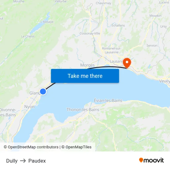 Dully to Paudex map