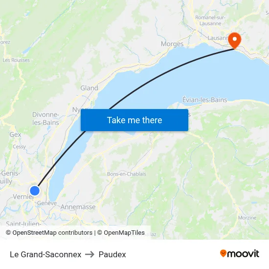Le Grand-Saconnex to Paudex map