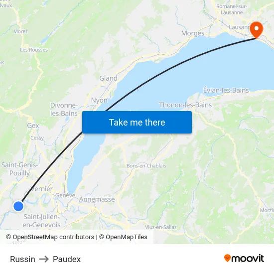Russin to Paudex map