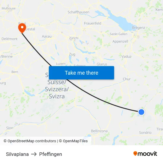 Silvaplana to Pfeffingen map