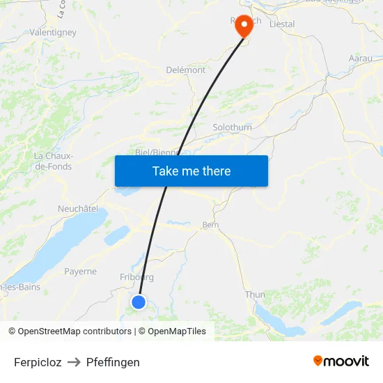 Ferpicloz to Pfeffingen map