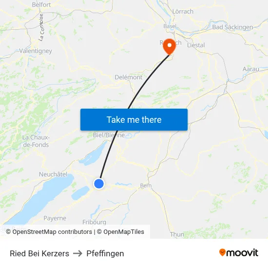 Ried Bei Kerzers to Pfeffingen map