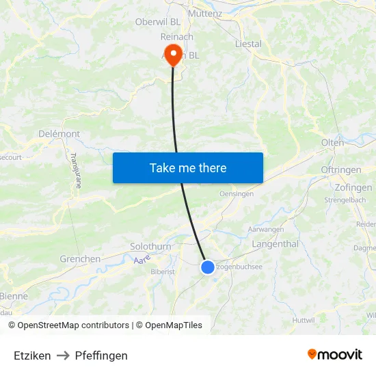 Etziken to Pfeffingen map