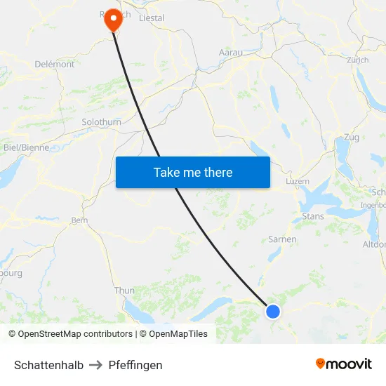 Schattenhalb to Pfeffingen map