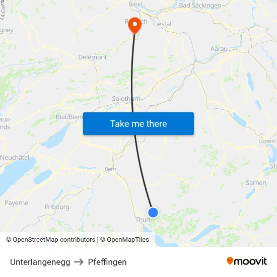 Unterlangenegg to Pfeffingen map