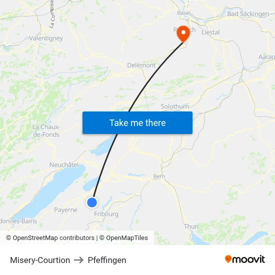 Misery-Courtion to Pfeffingen map