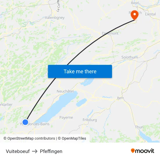 Vuiteboeuf to Pfeffingen map