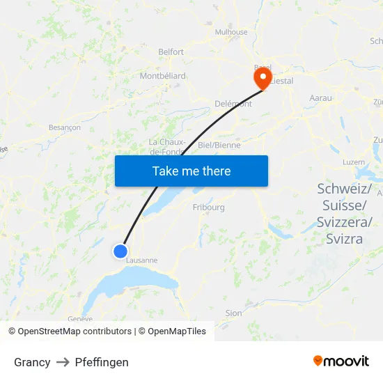 Grancy to Pfeffingen map