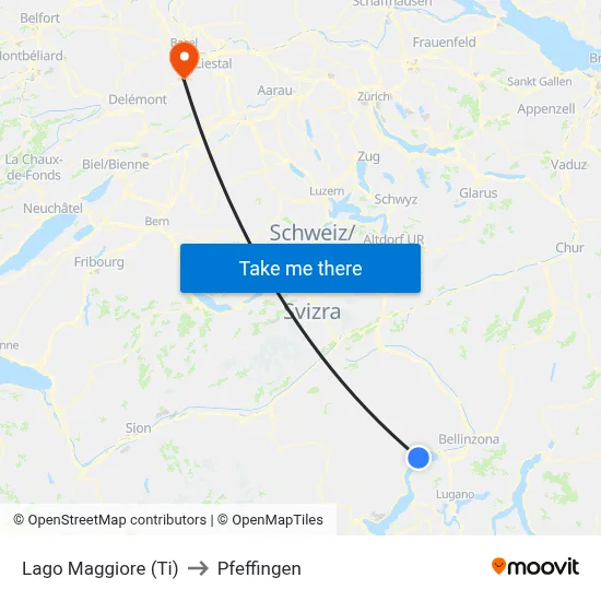 Lago Maggiore (Ti) to Pfeffingen map