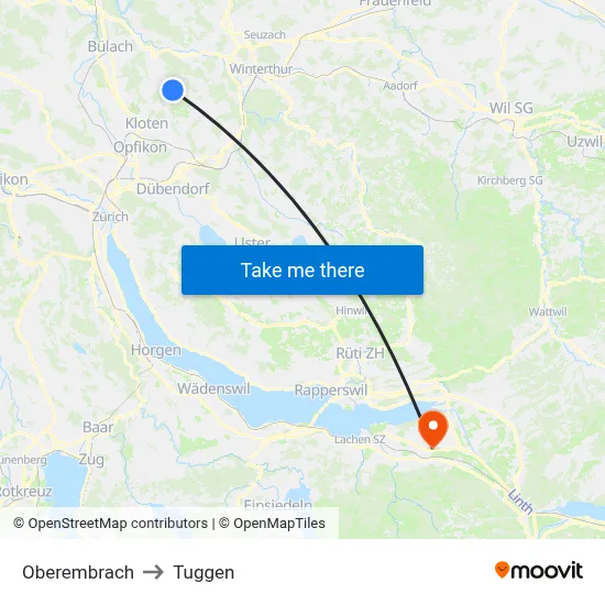 Oberembrach to Tuggen map