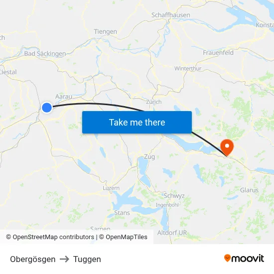Obergösgen to Tuggen map