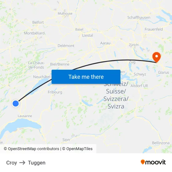 Croy to Tuggen map