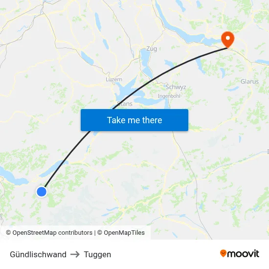 Gündlischwand to Tuggen map
