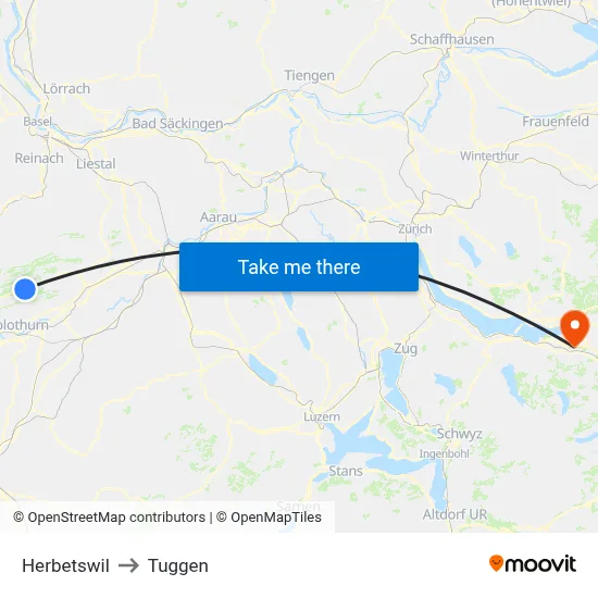 Herbetswil to Tuggen map