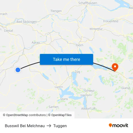 Busswil Bei Melchnau to Tuggen map