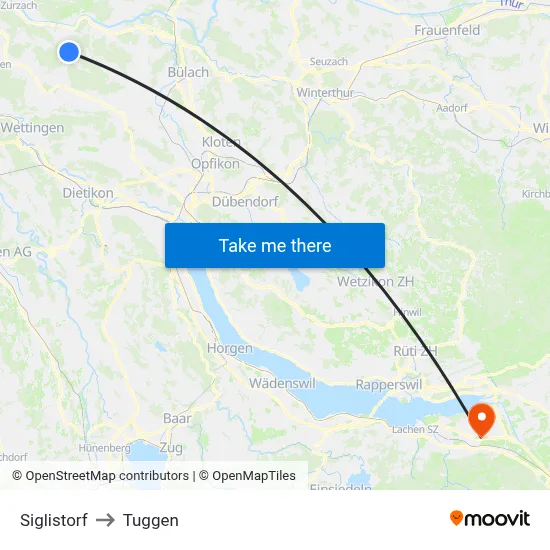 Siglistorf to Tuggen map