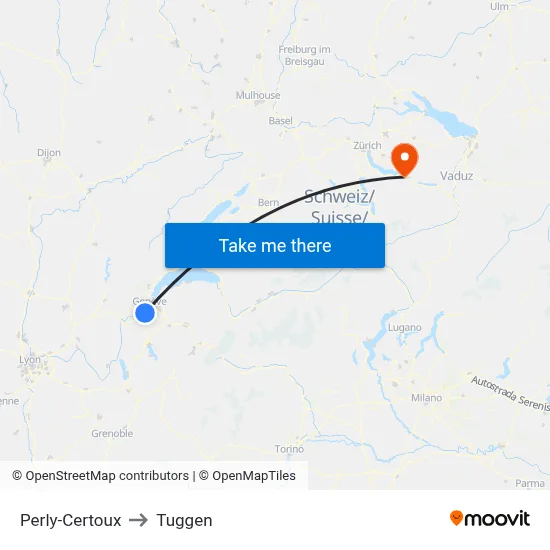 Perly-Certoux to Tuggen map