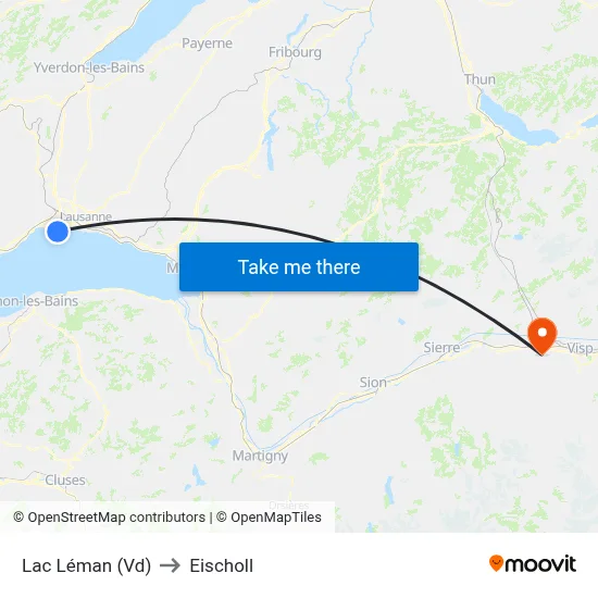 Lac Léman (Vd) to Eischoll map