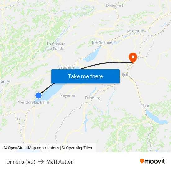Onnens (Vd) to Mattstetten map