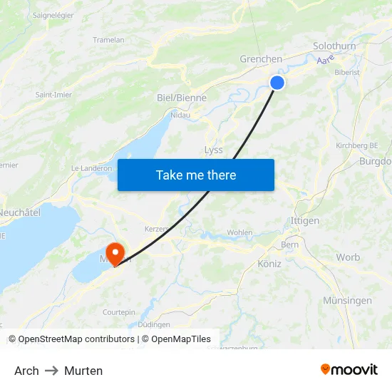 Arch to Murten map
