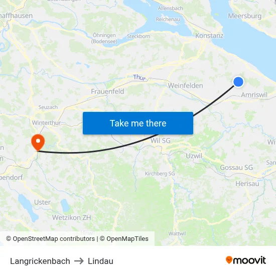 Langrickenbach to Lindau map