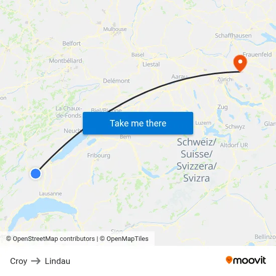 Croy to Lindau map