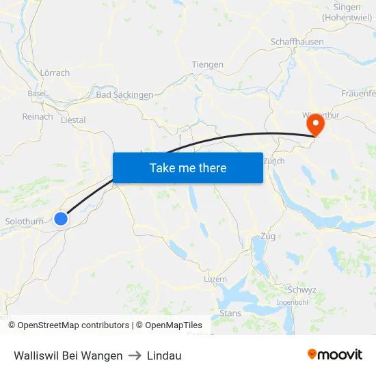 Walliswil Bei Wangen to Lindau map