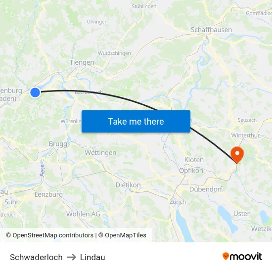 Schwaderloch to Lindau map