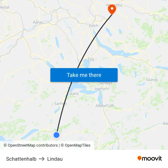Schattenhalb to Lindau map