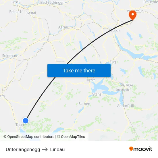 Unterlangenegg to Lindau map