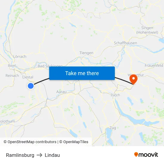 Ramlinsburg to Lindau map