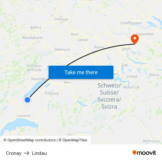 Cronay to Lindau map