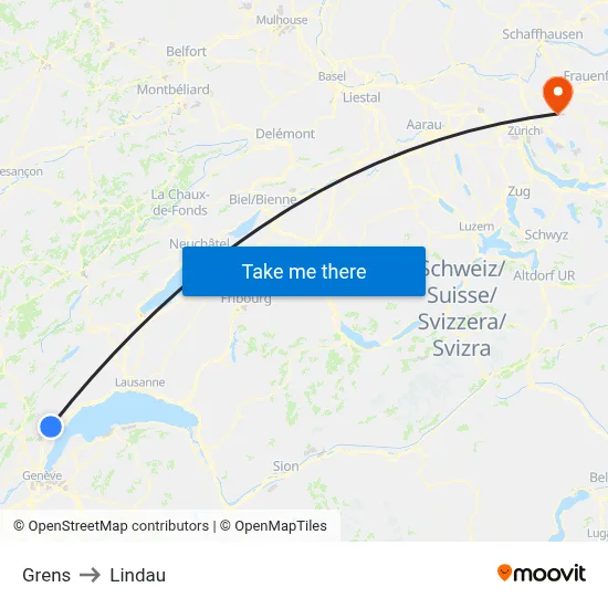 Grens to Lindau map