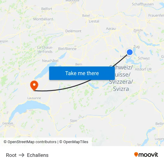 Root to Echallens map