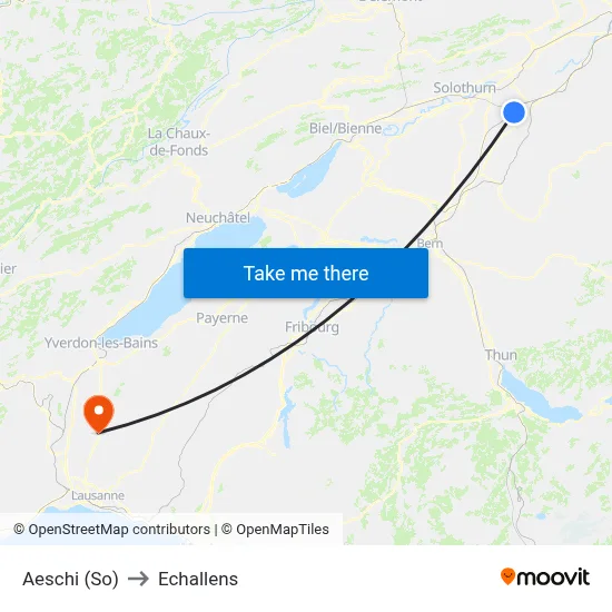 Aeschi (So) to Echallens map