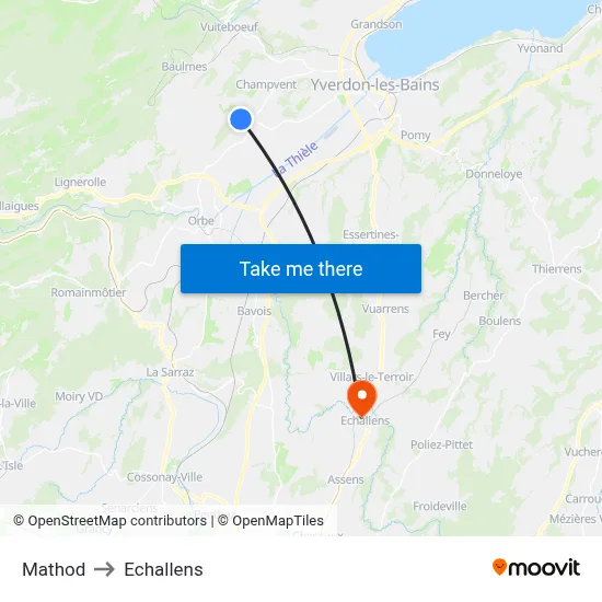 Mathod to Echallens map