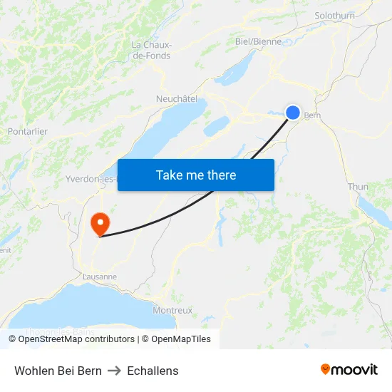 Wohlen Bei Bern to Echallens map