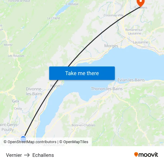 Vernier to Echallens map