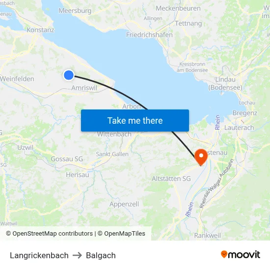 Langrickenbach to Balgach map