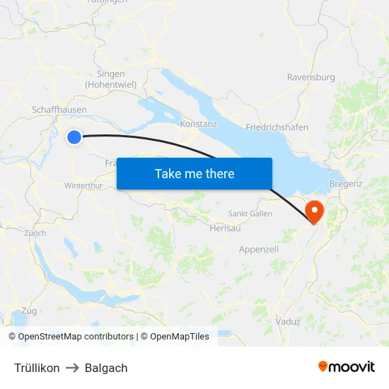 Trüllikon to Balgach map