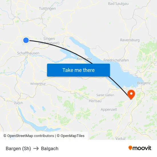 Bargen (Sh) to Balgach map
