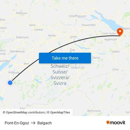 Pont-En-Ogoz to Balgach map