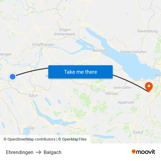 Ehrendingen to Balgach map
