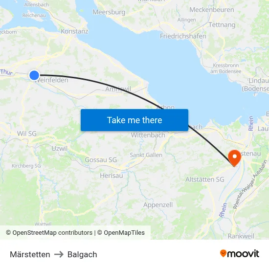Märstetten to Balgach map